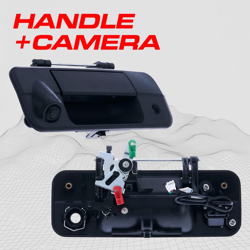 Master Tailgaters Black Tailgate Handle with Backup Camera Replacement for Toyota Tundra (2007-2013) | IP68 Waterproof | Parking Grid Lines Available | Easy to Install - Image 2